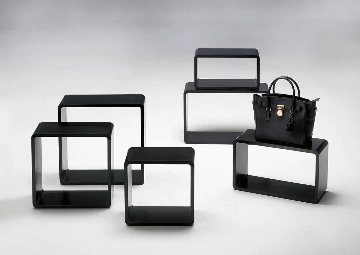 Expositores Para Tiendas>DecoWoerner Conjunto De Estantes "Cubo" Color 3 Pz. negro