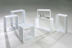 Expositores Para Tiendas>DecoWoerner Conjunto De Estantes "Lounge" Color 3 Pz. blanco