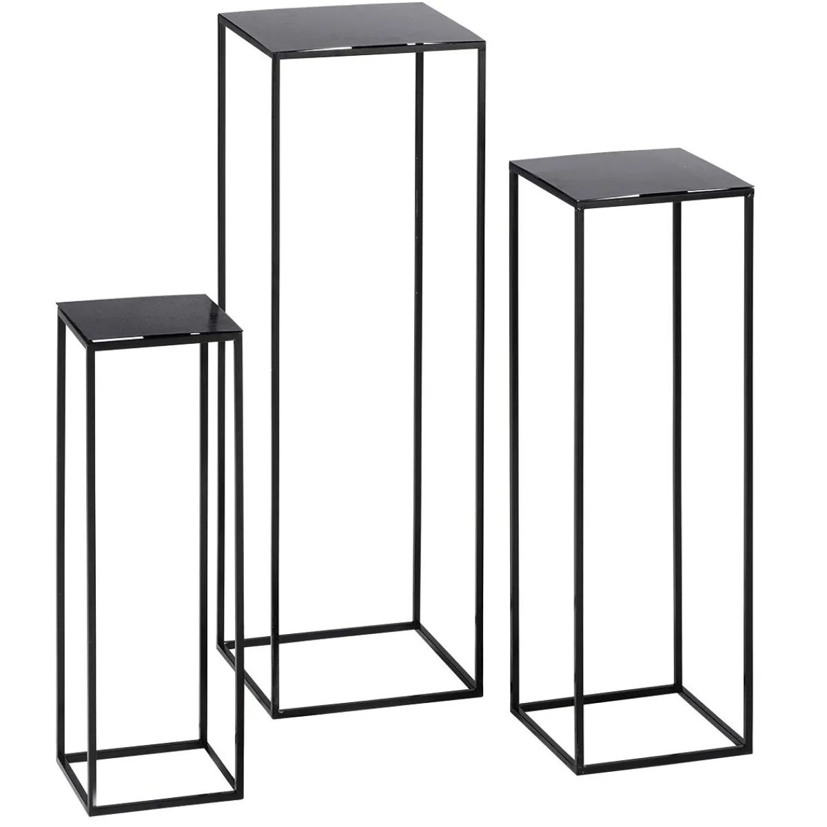 Expositores Para Tiendas|Macetas Y Artículos De Decoración>DecoWoerner Conjunto De Mesas De Metal 3 Piezas negro