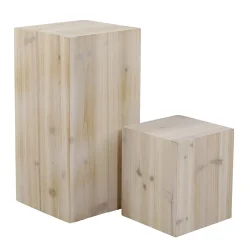 Expositores Para Tiendas|Decoración Natural>DecoWoerner Conjunto De Minicolumnas De Madera Naturaleza Beige