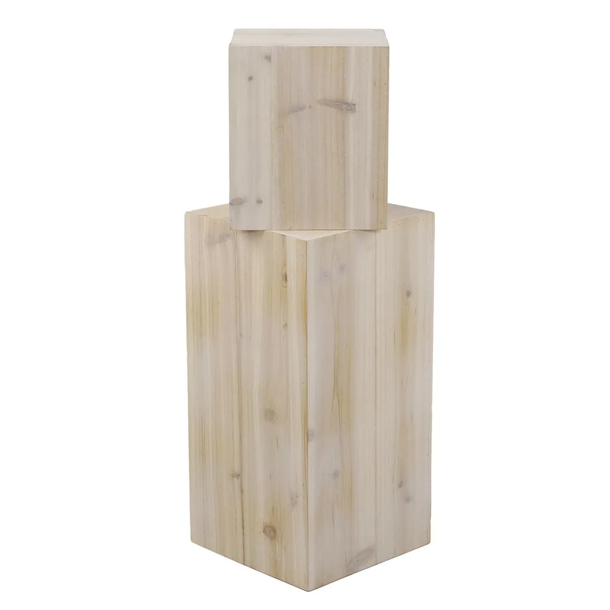 Expositores Para Tiendas|Decoración Natural>DecoWoerner Conjunto De Minicolumnas De Madera Naturaleza Beige