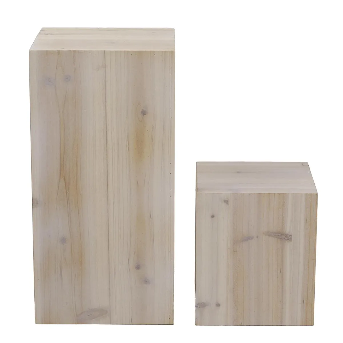 Expositores Para Tiendas|Decoración Natural>DecoWoerner Conjunto De Minicolumnas De Madera Naturaleza Beige