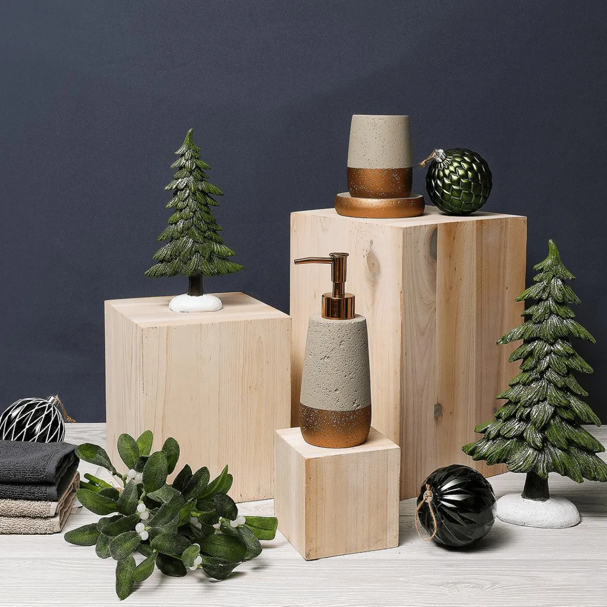 Expositores Para Tiendas|Decoración Natural>DecoWoerner Conjunto De Minicolumnas De Madera Naturaleza Beige