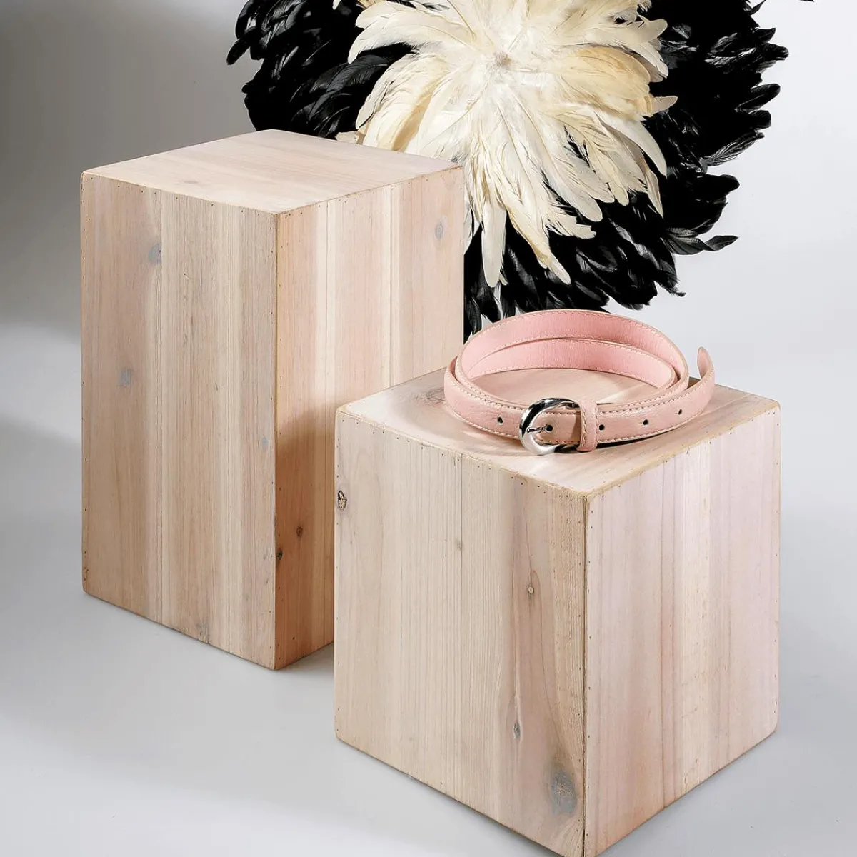 Expositores Para Tiendas|Decoración Natural>DecoWoerner Conjunto De Minicolumnas De Madera Naturaleza Beige