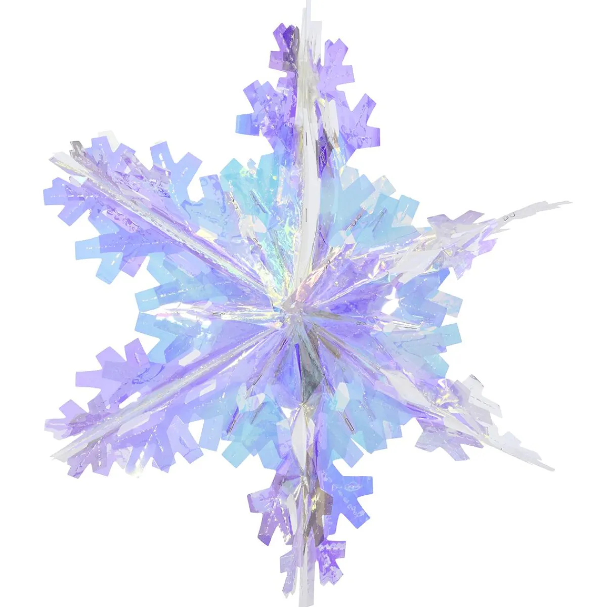 Decoración De Invierno|Figuras De Navidad>DecoWoerner Copo De Nieve Plegable De Plástico Iridiscente 40 Cm Ø transparente