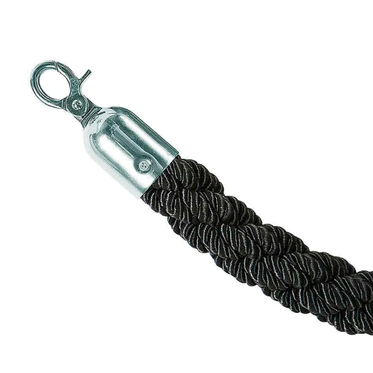Expositores Para Tiendas|Decoración Temática>DecoWoerner Cordón Para Postes Barrera, Longitud 150 Cm, Plata/ negro