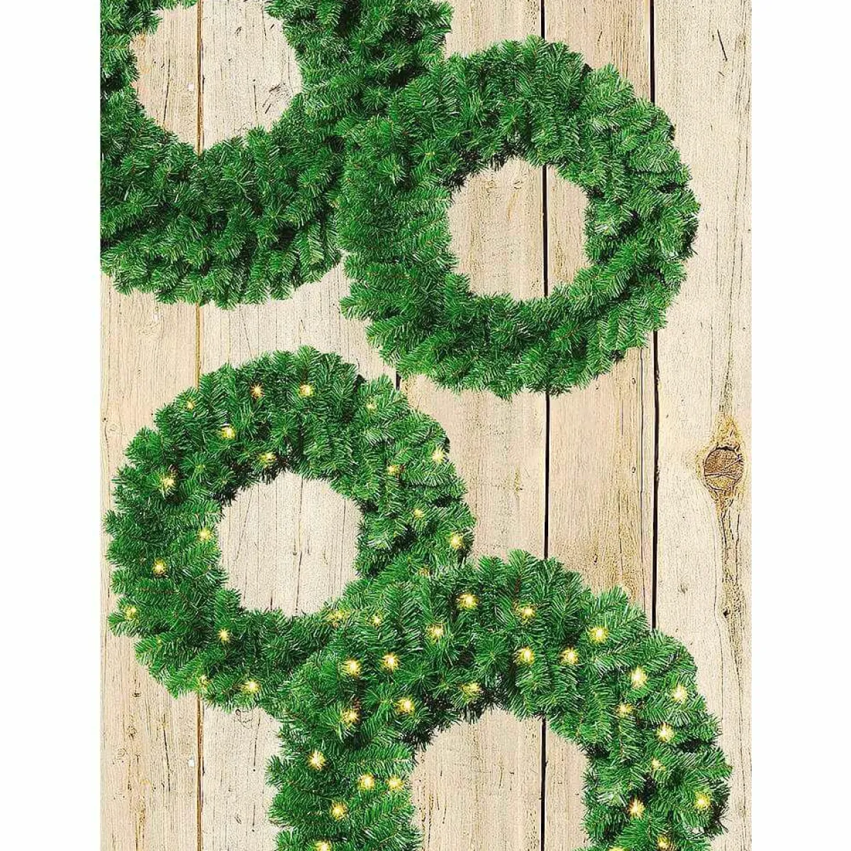 Coronas De Navidad>DecoWoerner Corona De Abeto Basic, Ø 80 Cm, Carácter Tridimensional verde