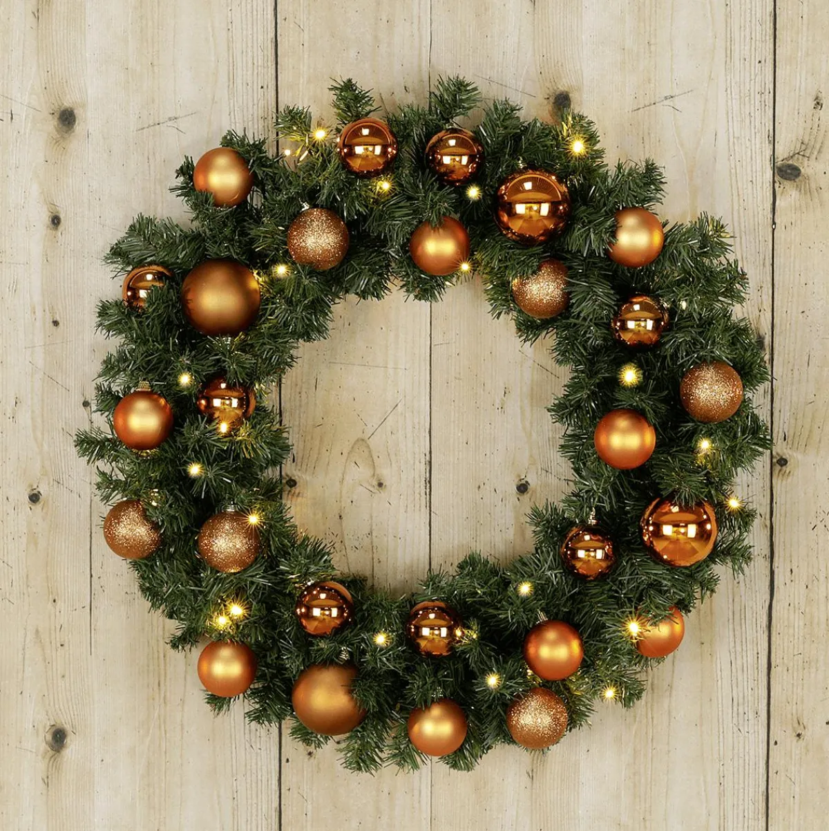 Coronas De Navidad>DecoWoerner Corona De Abeto Basic, LED, Ø 60 Cm, Carácter Bidimensional verde