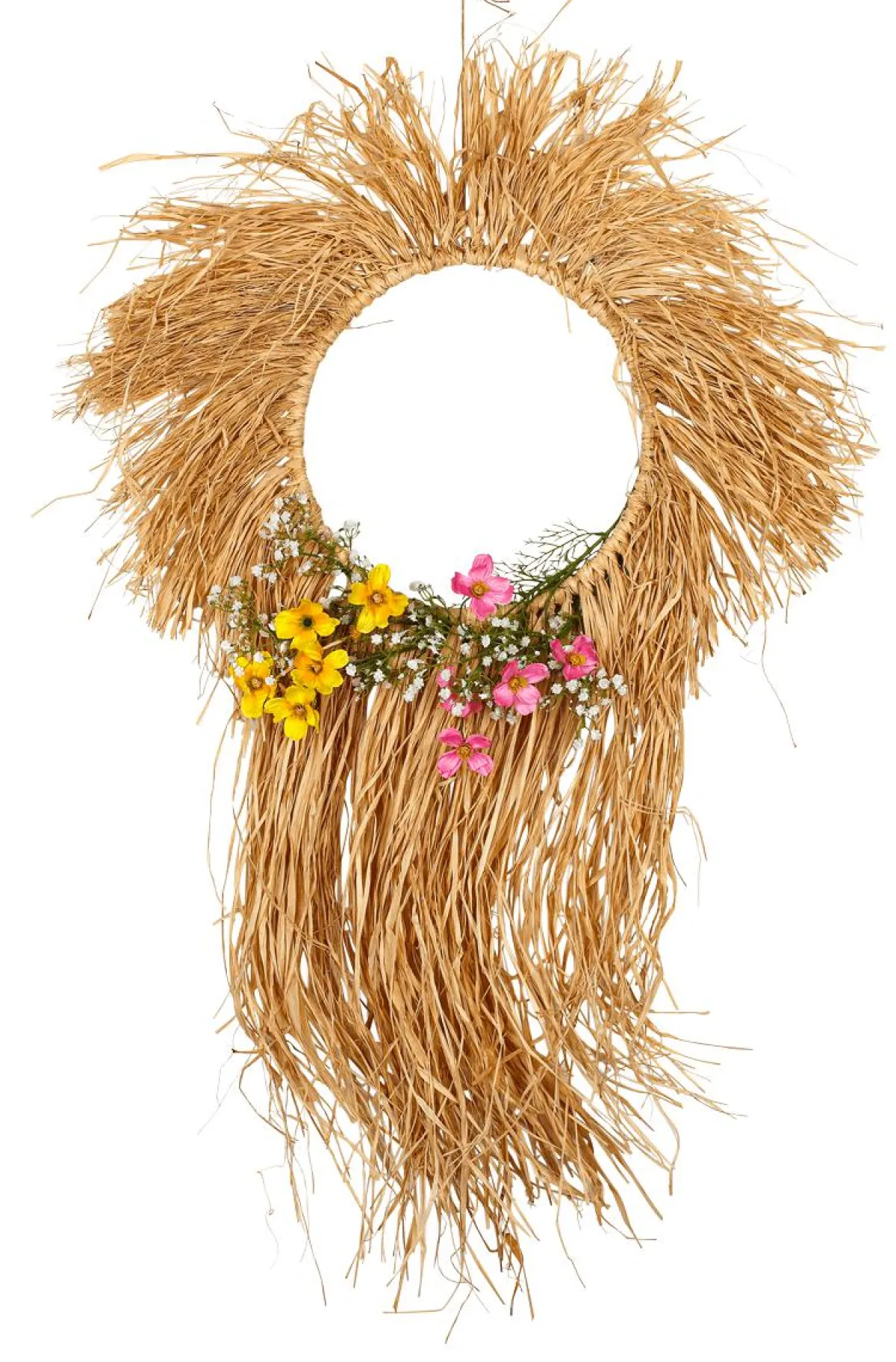 Decoración De Verano>DecoWoerner Corona Decorativa "Boho" 27 Cm Ø Beige