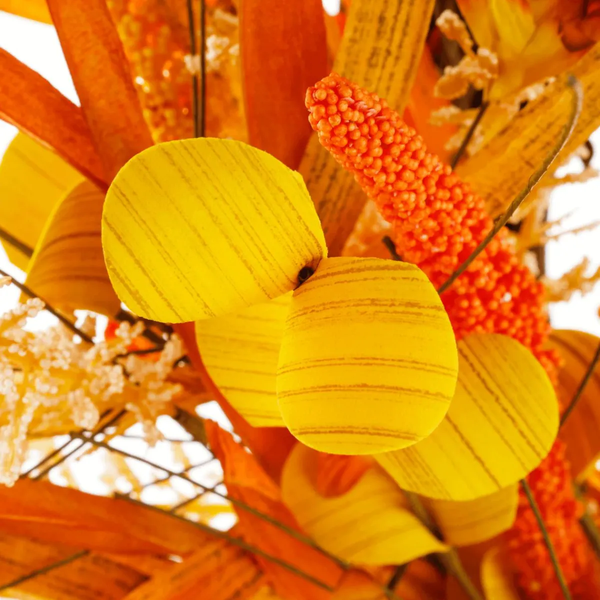 Decoración De Otoño|Ramos Y Coronas De Flores>DecoWoerner Corona Decorativa Otoñal XL "Autumn Mix" Ø 55 Cm Amarillo naranja