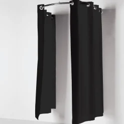 Probadores Y Cortinas>DecoWoerner Cortina De Cubículo Semicircular, 200 Cm De Largo, Negra negro