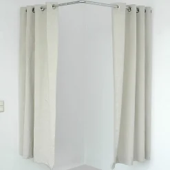 Probadores Y Cortinas>DecoWoerner Cortina De Esquina Para Cubículos, 200 Cm De Largo, Beige marrón