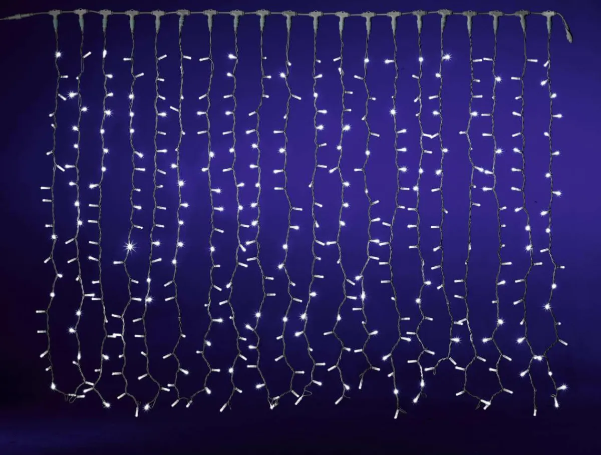 Luces De Navidad>DecoWoerner Cortina De Luces LED Para Exteriores, 400 LED, 150 X 200 Cm blanco