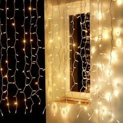 Luces De Navidad>DecoWoerner Cortina De Luces LED Para Uso Profesional Sistema IP67, 300 LED, 150 X 200 Cm, Sin Cable