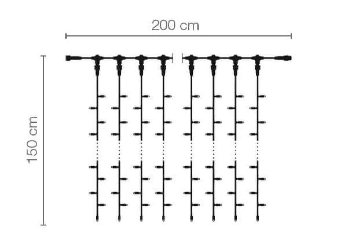 Luces De Navidad>DecoWoerner Cortina De Luces LED Para Uso Profesional Sistema IP67, 300 LED, 150 X 200 Cm, Sin Cable