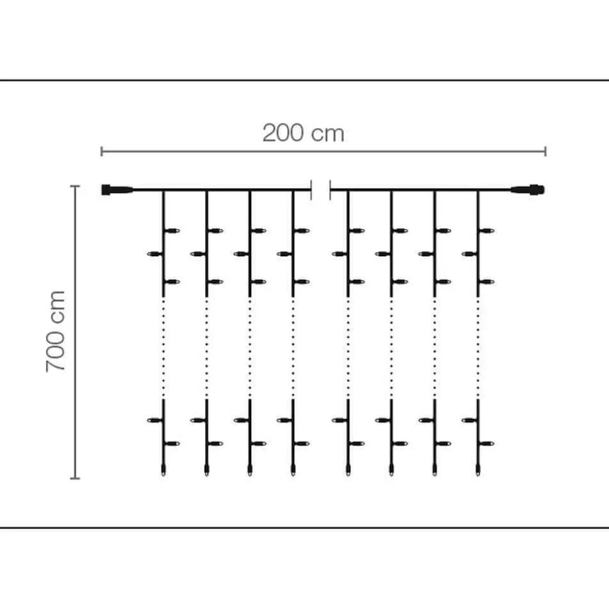 Luces De Navidad>DecoWoerner Cortina De Luces LED Para Uso Profesional Sistema IP20, 1400 LED, 700 X 200 Cm, Sin Cable