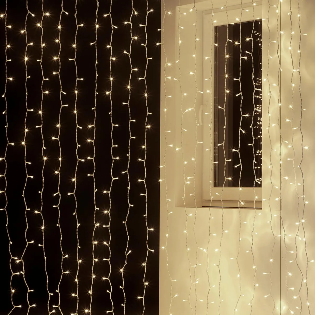 Luces De Navidad>DecoWoerner Cortina De Luces LED Para Uso Profesional Sistema IP20, 1400 LED, 700 X 200 Cm, Sin Cable