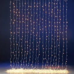 Luces De Navidad>DecoWoerner Cortina De Luces LED 24V Para Exteriores, 900 LED, 500 X 200 Cm blanco
