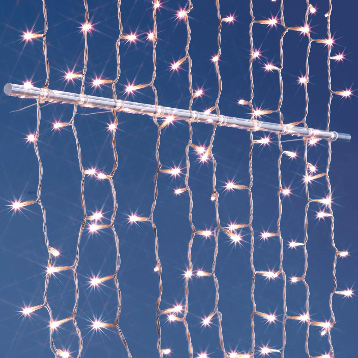 Luces De Navidad>DecoWoerner Cortina De Luces LED 24V Para Exteriores, 900 LED, 500 X 200 Cm blanco