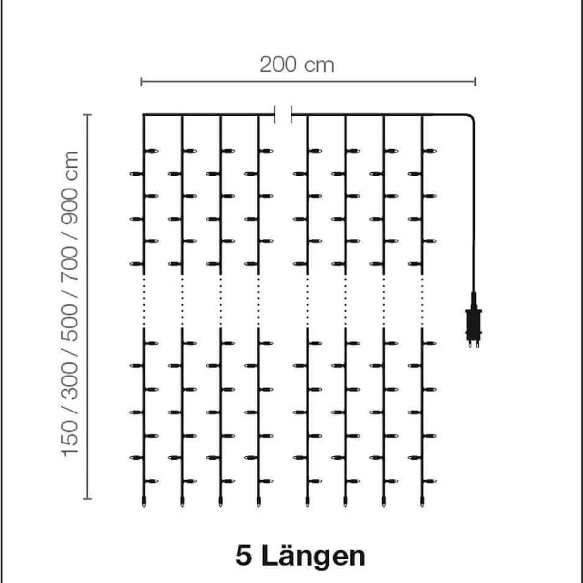 Luces De Navidad>DecoWoerner Cortina De Luces LED 24V Para Exteriores, 1500 LED, 720 X 200 Cm blanco