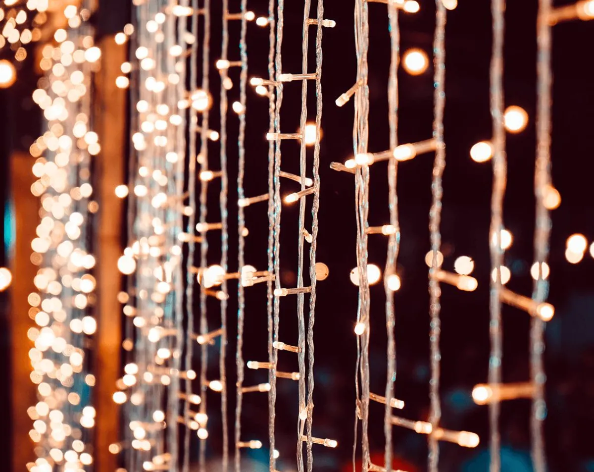 Luces De Navidad>DecoWoerner Cortina De Luz 200 X 80 Cm 160LED IP44, Blanco