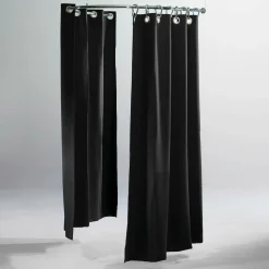 Probadores Y Cortinas>DecoWoerner Cortina De Vestuario, Longitud 200 Cm, Poco Inflamable, negro