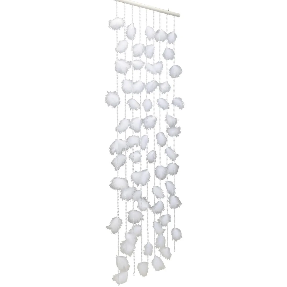 Decoración De Verano|Decoración De Primavera>DecoWoerner Cortina Decorativa Con Plumas, 190 X 90 Cm blanco