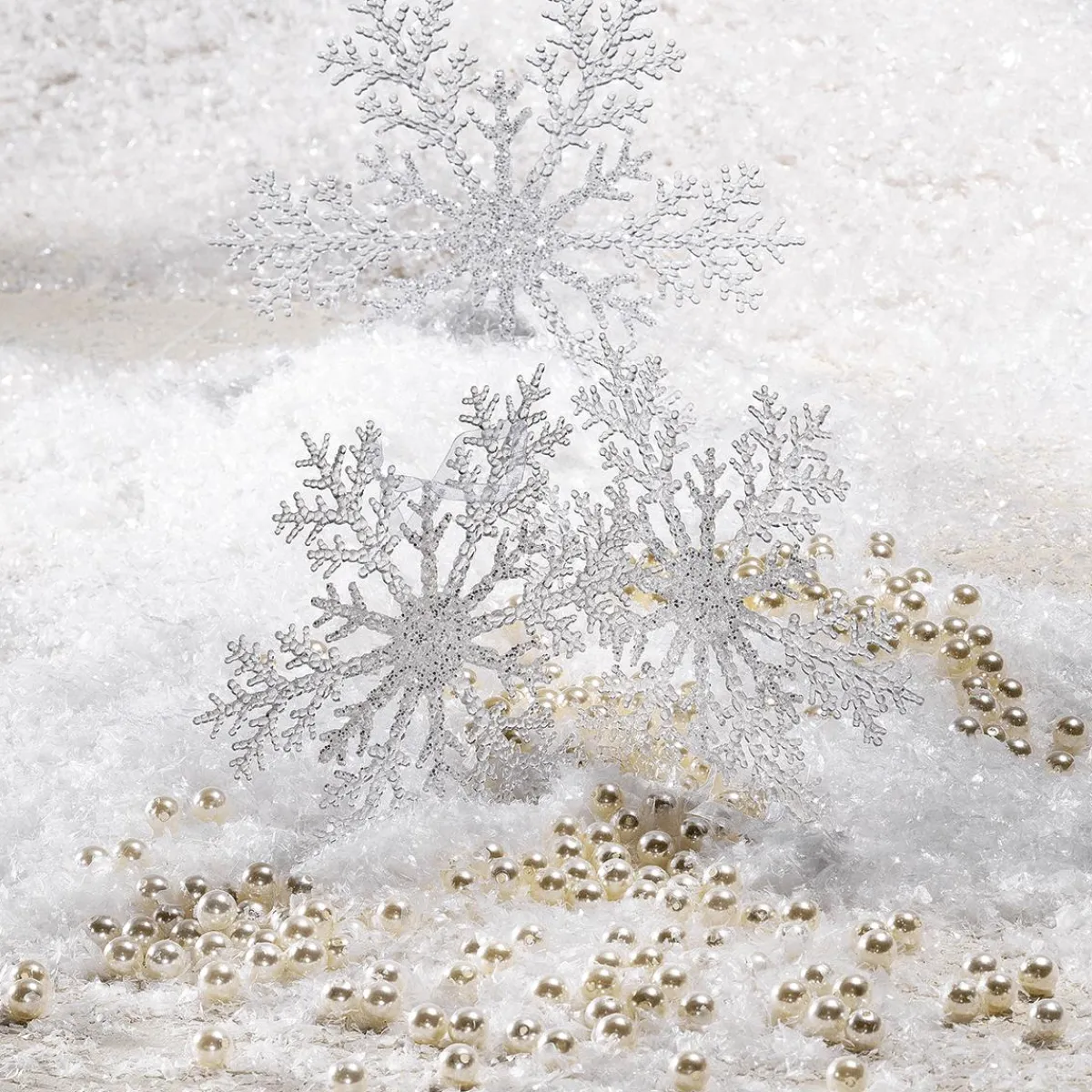 Decoración De Invierno>DecoWoerner Cristales De Hielo Ø 21 Cm 3 Piezas De Plástico transparente