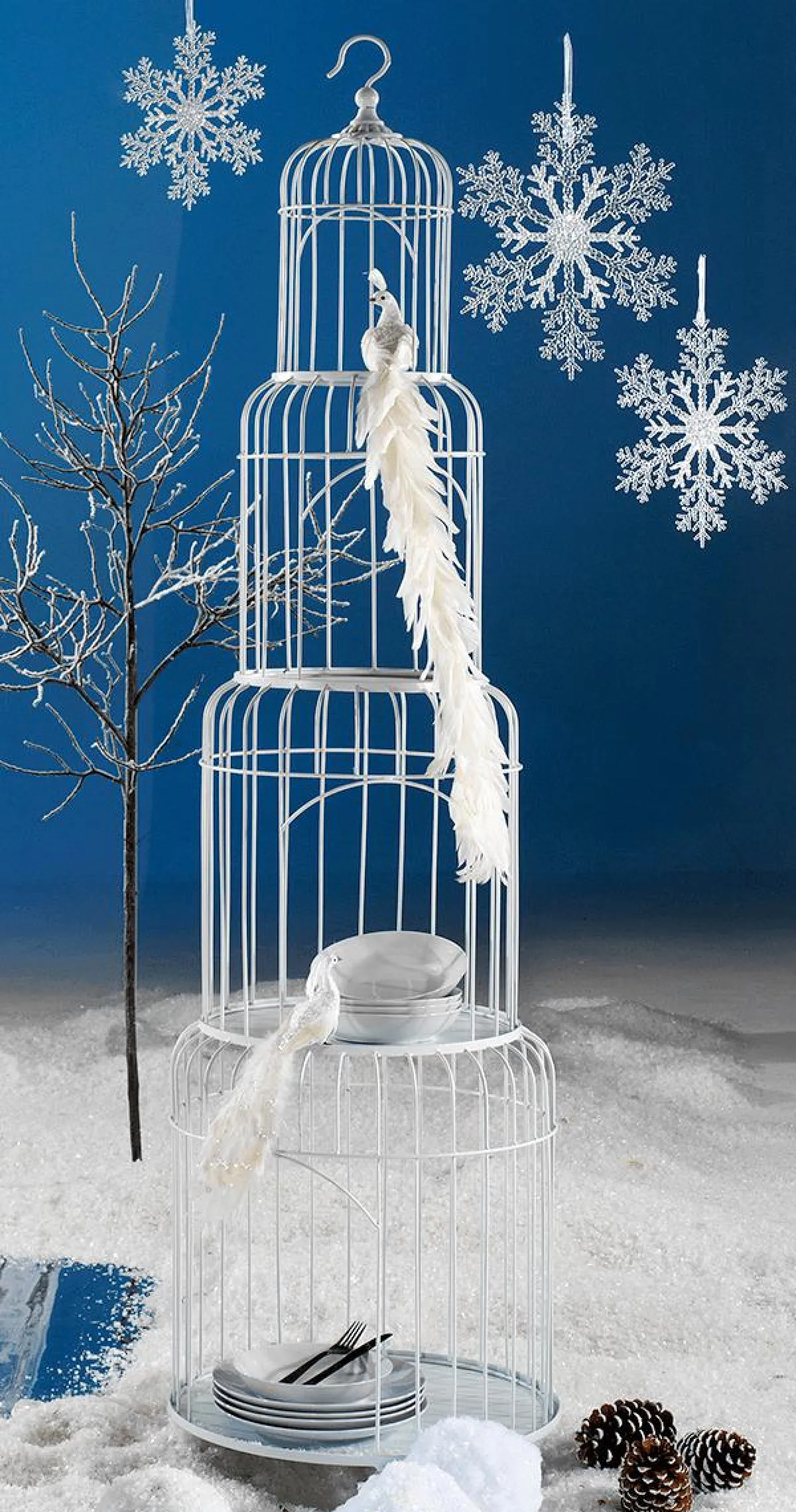 Decoración De Invierno>DecoWoerner Cristales De Hielo Ø 21 Cm 3 Piezas De Plástico transparente