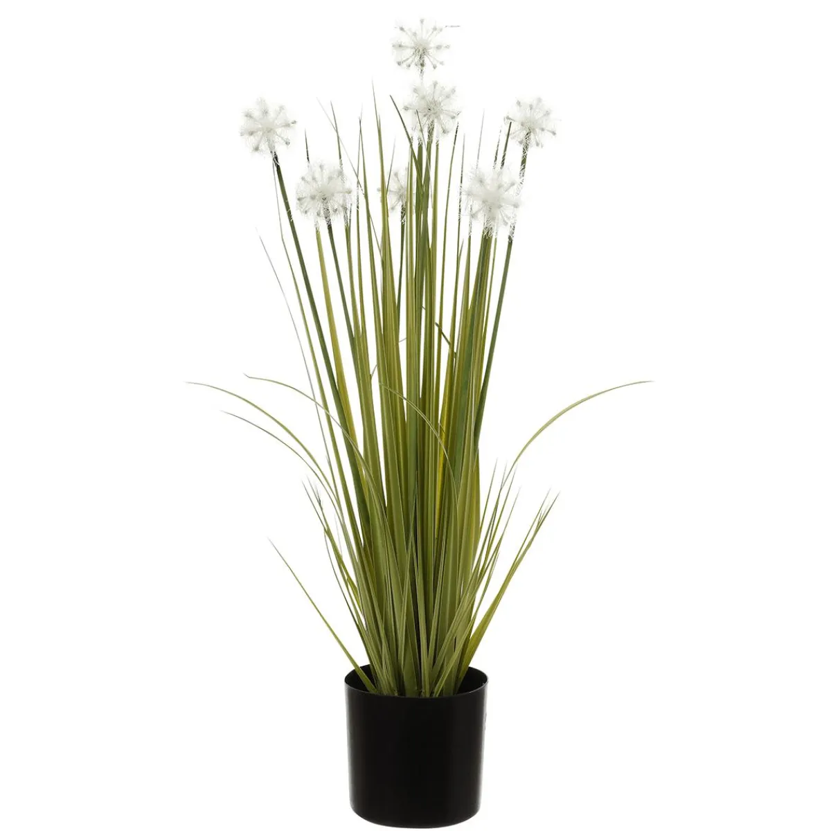 Decoración De Verano|Decoración De Primavera>DecoWoerner Césped Artificial Con Dientes De León En Maceta Negra 70 Cm verde
