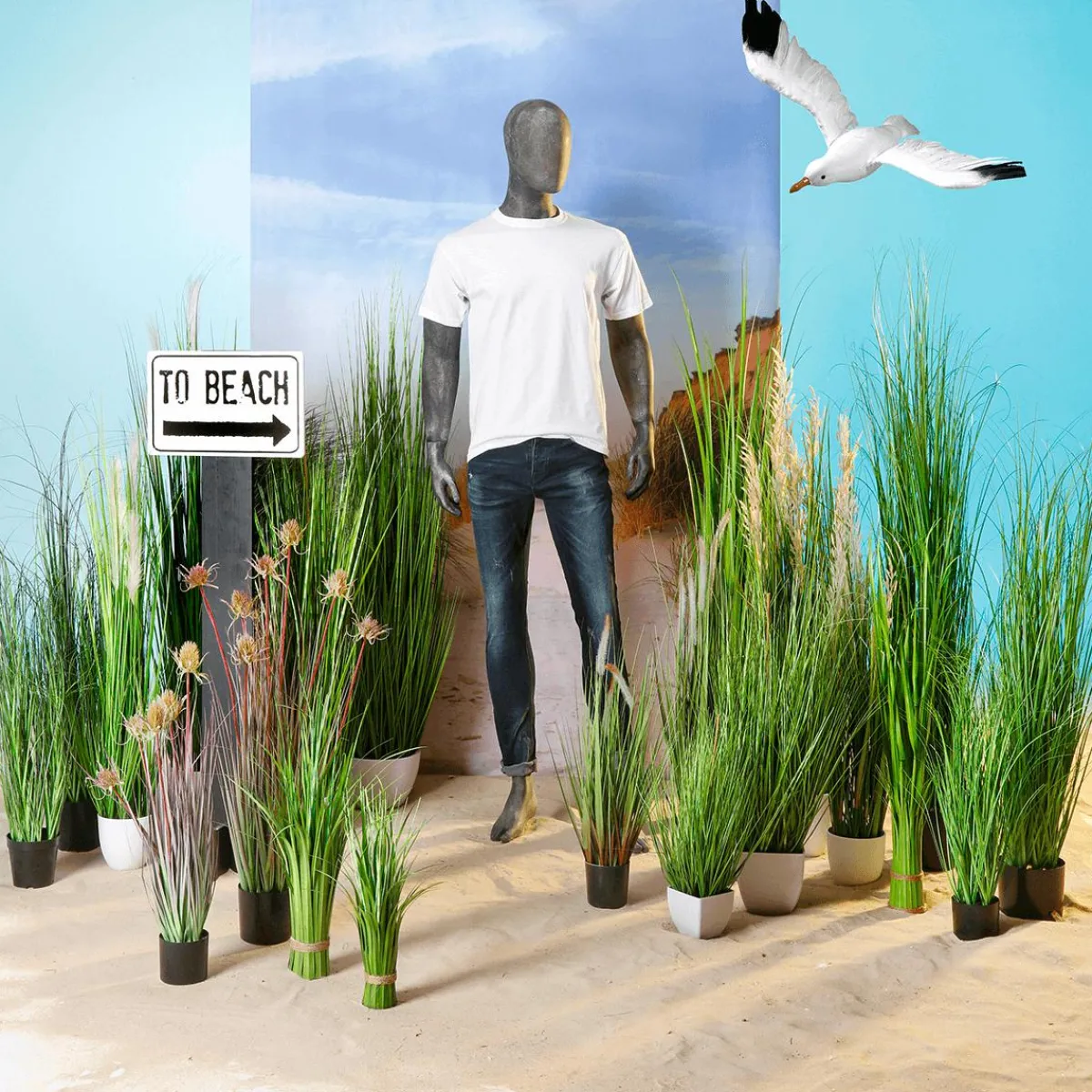 Hierba Decorativa>DecoWoerner Césped Artificial En La Maceta 120 Cm verde