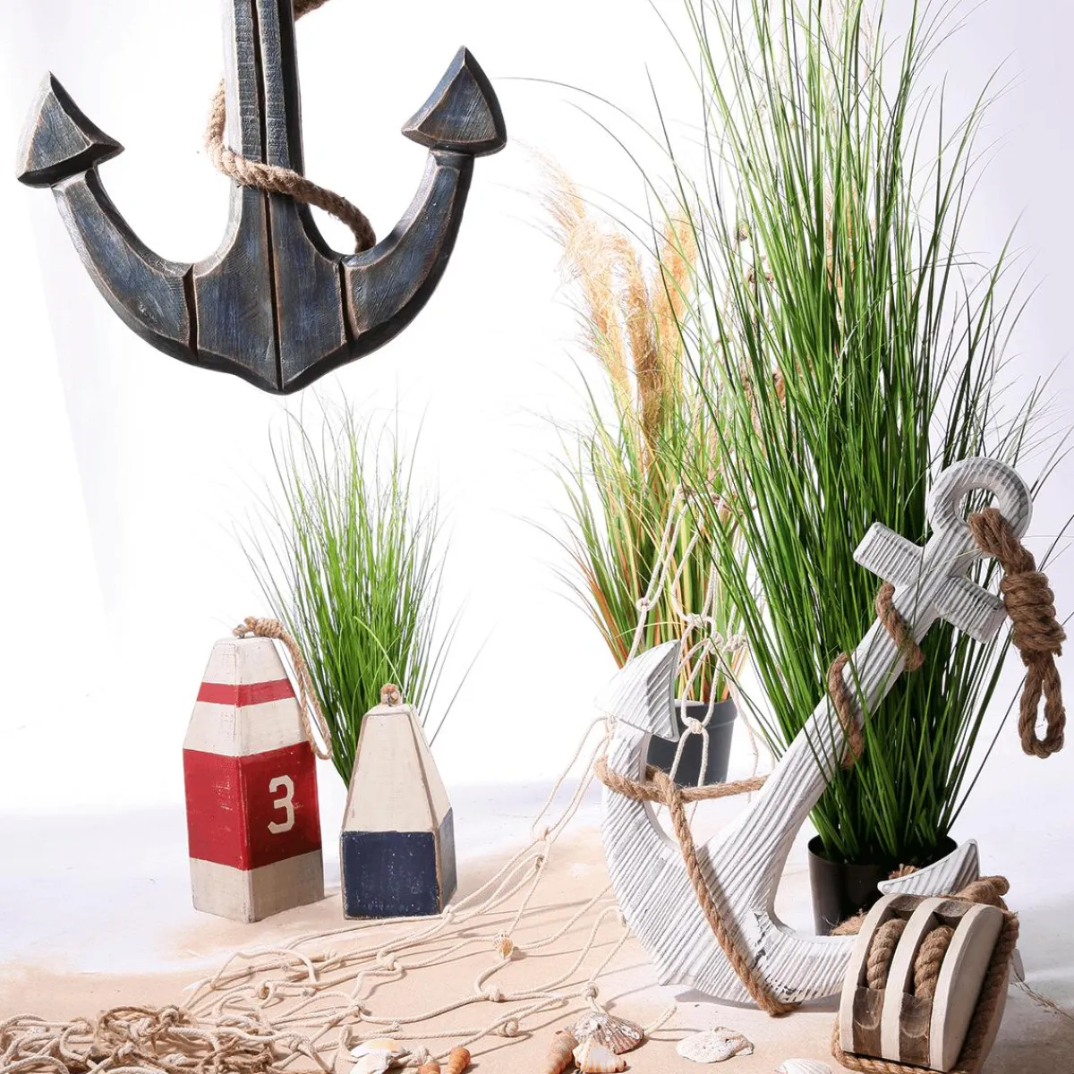 Hierba Decorativa>DecoWoerner Césped Artificial En La Maceta 120 Cm verde