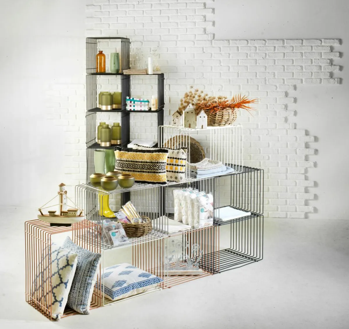 Expositores Para Tiendas>DecoWoerner Cubo De Celosía 60 X 40 Cm blanco