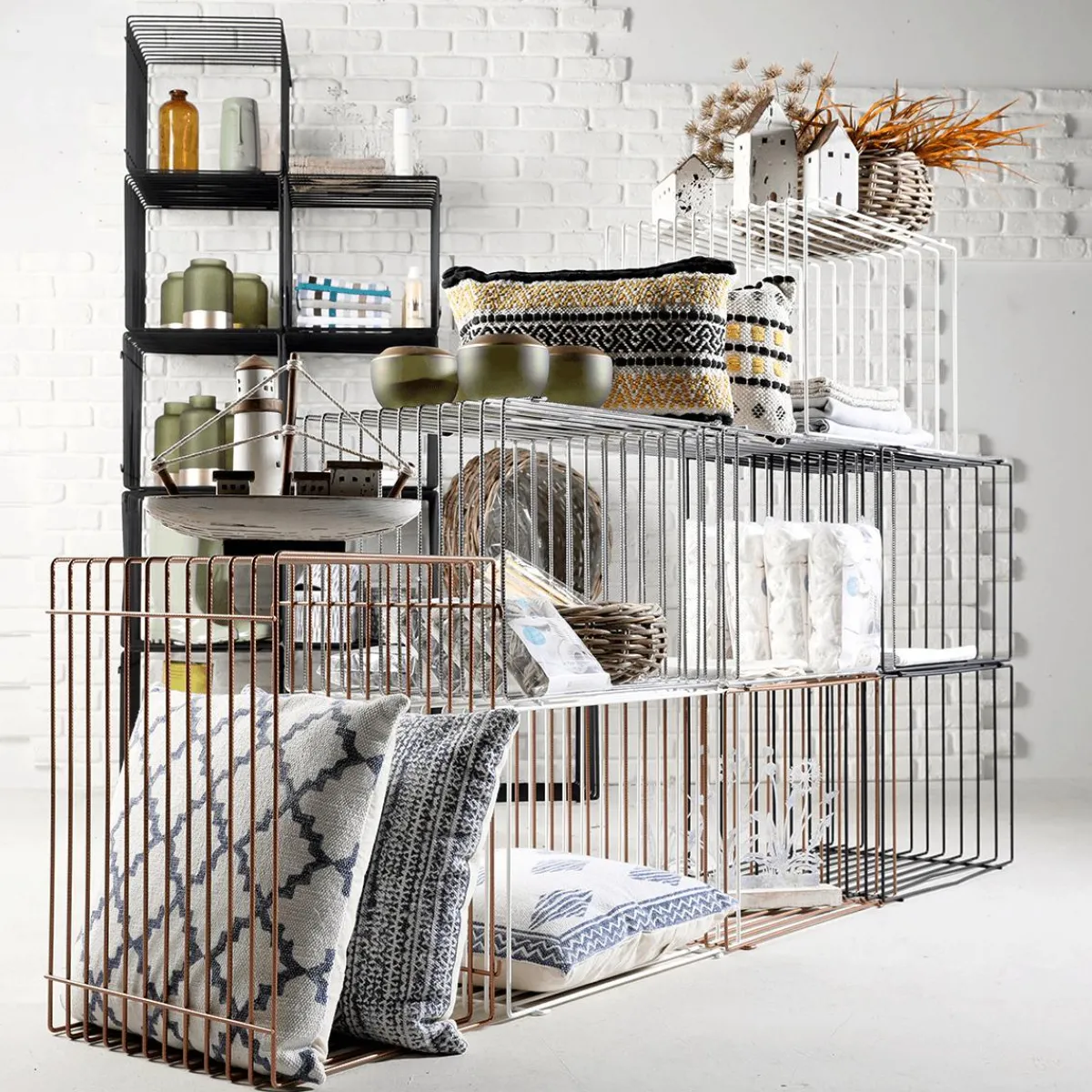 Expositores Para Tiendas>DecoWoerner Cubo De Celosía 40 X 40 Cm plata