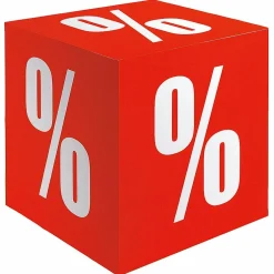 Material De Rebajas>DecoWoerner Cubo Plegable "Porcentaje", 32 X 32 Cm rojo