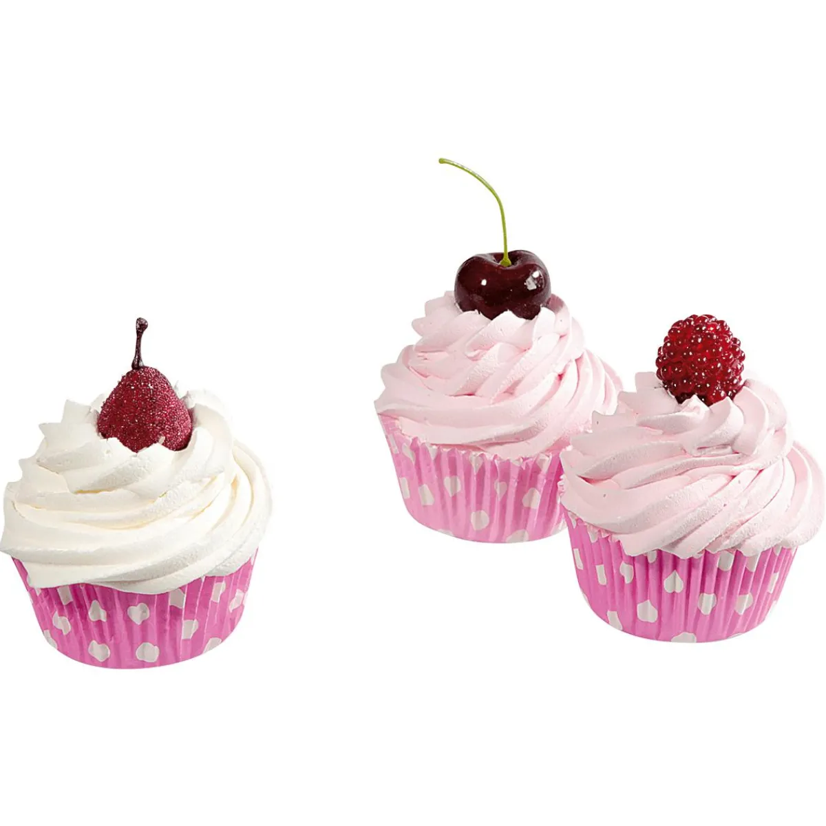 Pan Y Pastel>DecoWoerner Cupcakes Muñeco De Comida 3 Piezas, 7 Cm rosa