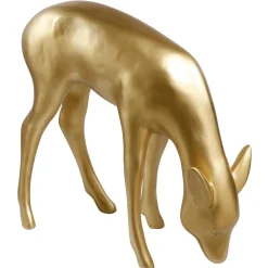 Decoración De Animales|Decoración De Otoño>DecoWoerner Deco Ciervo Comer 75 Cm De Alto, Dorado Metálico oro