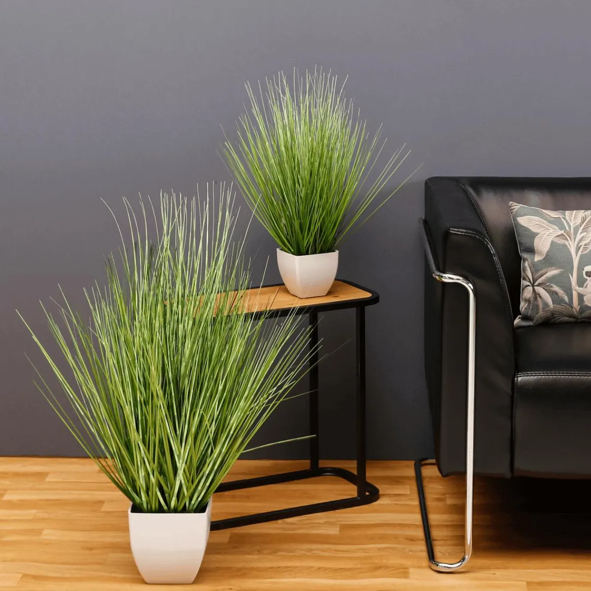 Plantas De Interior|Hierba Decorativa>DecoWoerner Deco Hierba Cebra En Maceta Blanca 78 Cm verde