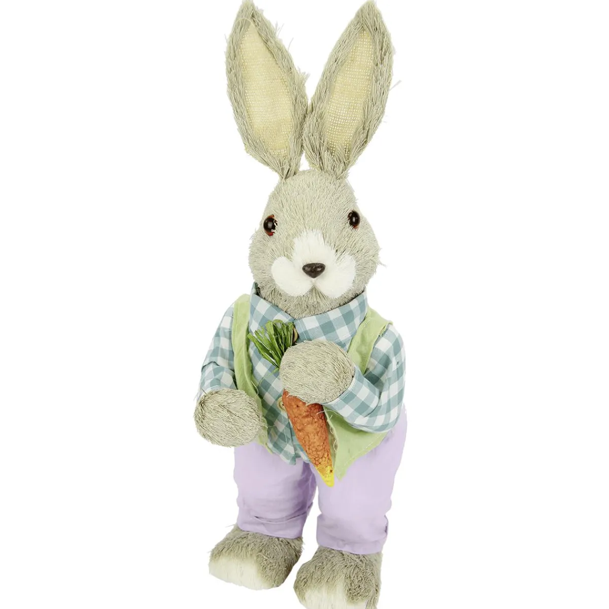 Decoración De Animales|Decoración De Pascua>DecoWoerner Decoración Conejito Paja Púrpura-azul 48 Cm Macho multicolor