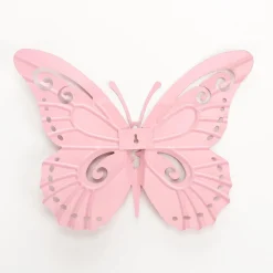 Decoración De Primavera>DecoWoerner Decoración De Pared De Metal Con Forma De Mariposa 28 X 38 Cm rosa