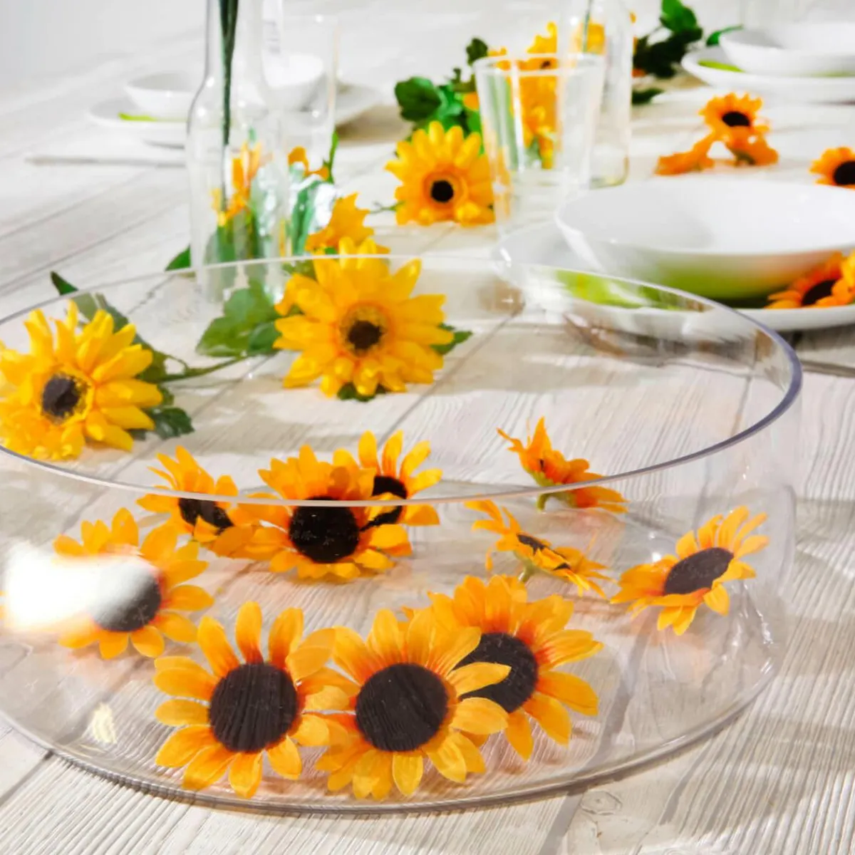 Decoración Dispersa|Decoración De Primavera>DecoWoerner Decoración Flores Girasoles, Paquete De 24 Piezas amarillo