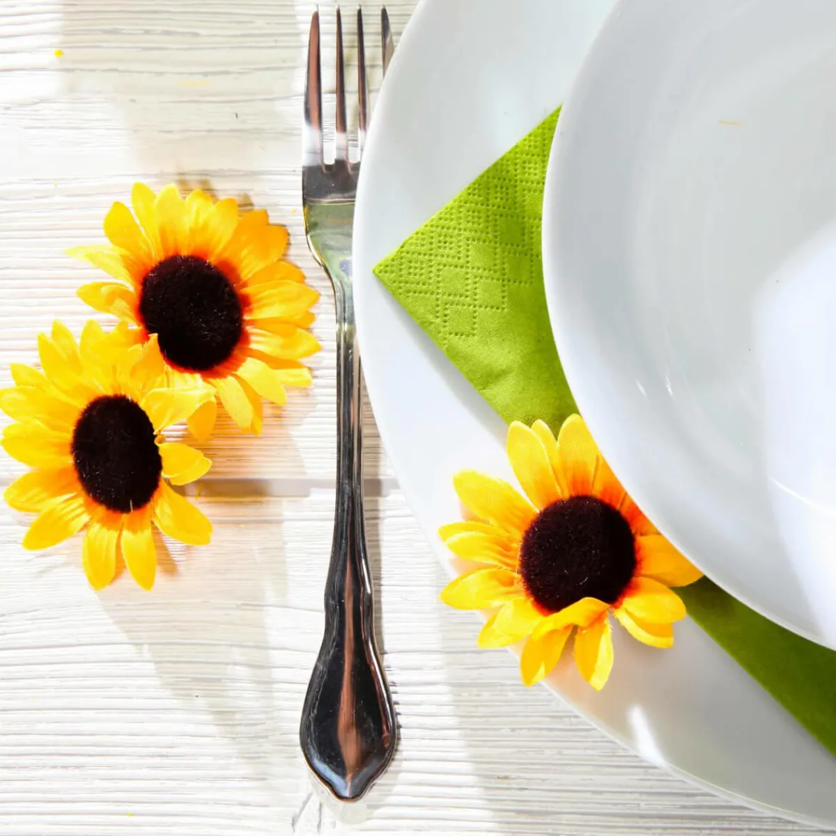 Decoración Dispersa|Decoración De Primavera>DecoWoerner Decoración Flores Girasoles, Paquete De 24 Piezas amarillo