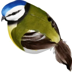 Decoración De Animales|Decoración De Primavera>DecoWoerner Decoración Pájaro Verde Amarillo 19 Cm azul