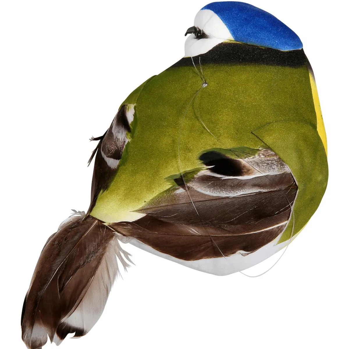 Decoración De Animales|Decoración De Primavera>DecoWoerner Decoración Pájaro Verde Amarillo 19 Cm azul