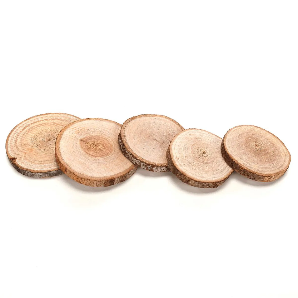 Decoración Dispersa|Decoración Natural>DecoWoerner Discos De Madera Auténtica De 5 - 7 Cm, 25 Piezas Madera natural
