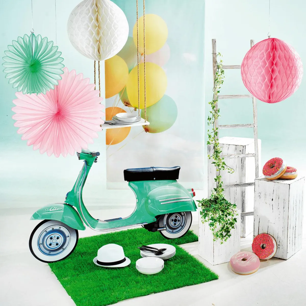 Chupetes Xxl>DecoWoerner Donut Decorativo Con Perlas De Azúcar 20 Cm Ø Colorido rosa