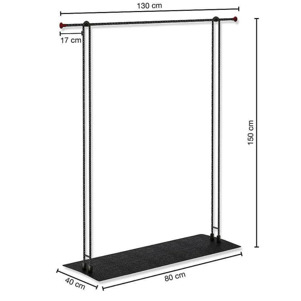Percheros>DecoWoerner El Puesto De Ropa Confeccionada LOFT, 130 X 150 Cm negro