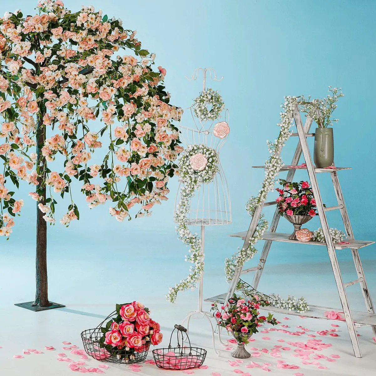 Decoración De Primavera|Árboles Artificiales>DecoWoerner El árbol De s Artificial Blanco/do, 210 Cm rosa