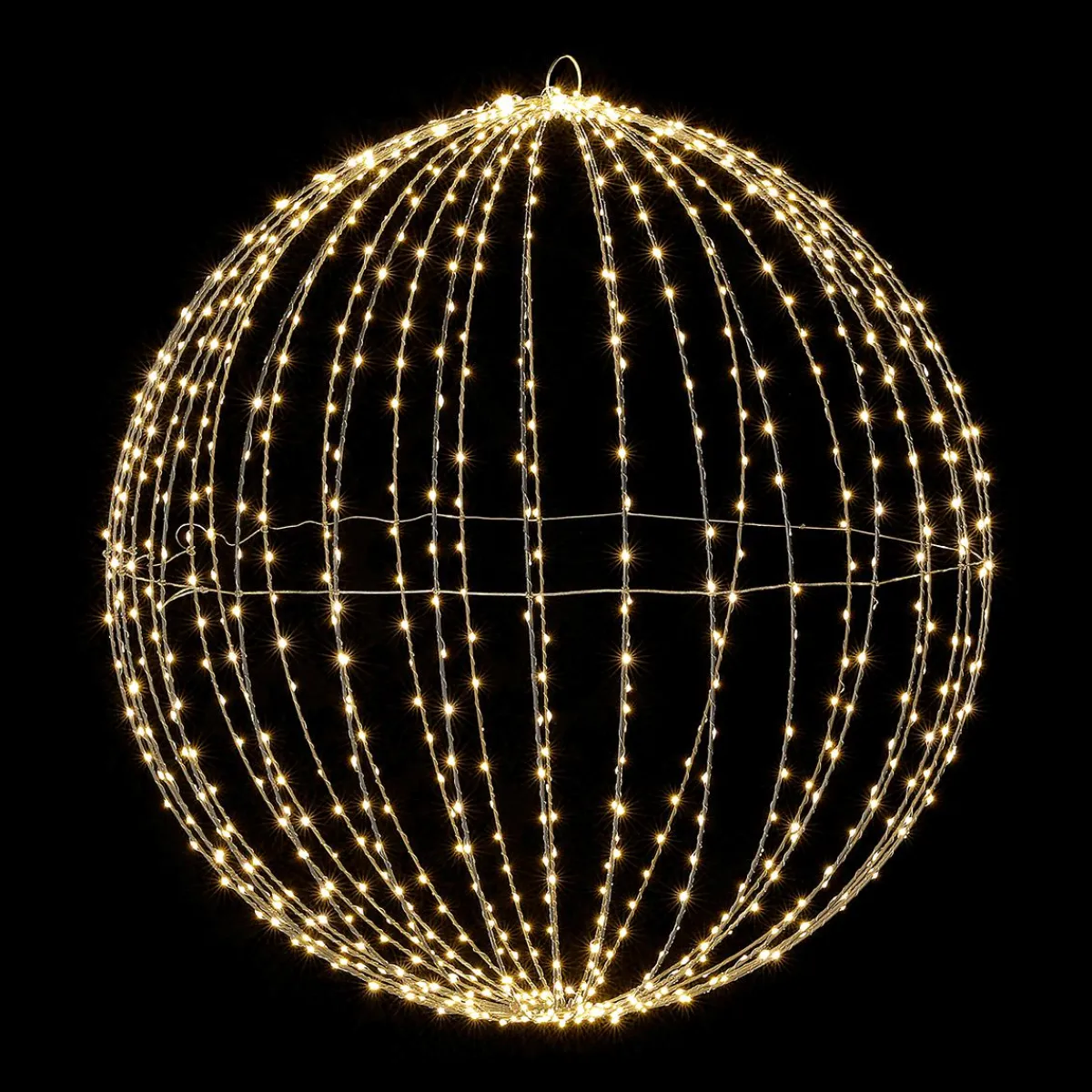Decoración Navideña Xxl|Luces De Navidad>DecoWoerner Esfera Luminosa LED Para Exteriores, LED Cálido - Blanco, Ø 80 Cm plata