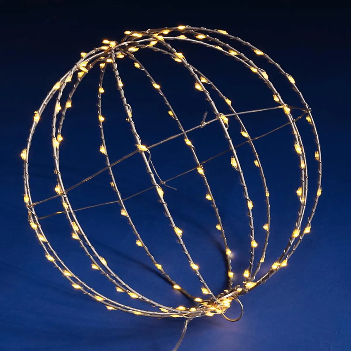 Luces De Navidad>DecoWoerner Esfera Luminosa LED Para Exteriores, LED Cálido - Blanco, Ø 30 Cm plata